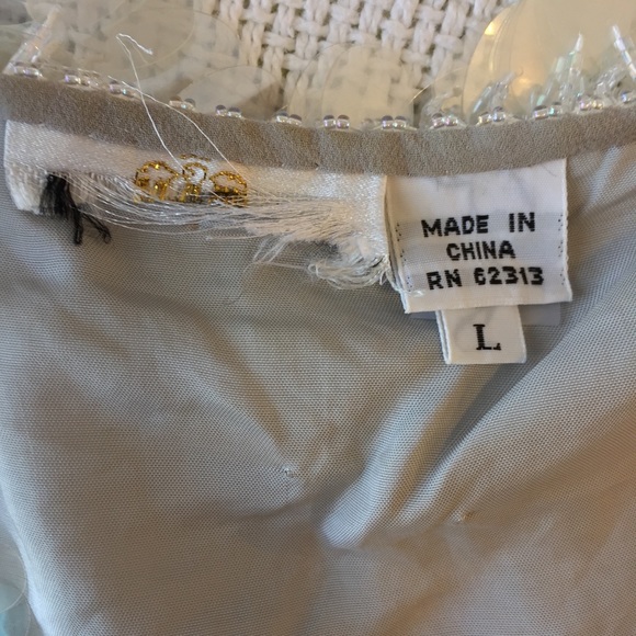 Vintage 80βs Silk Beaded Formal Top, Size Large - Picture 15 of 17